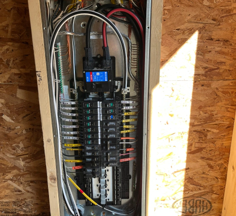 electrical panel installed on frame wall
